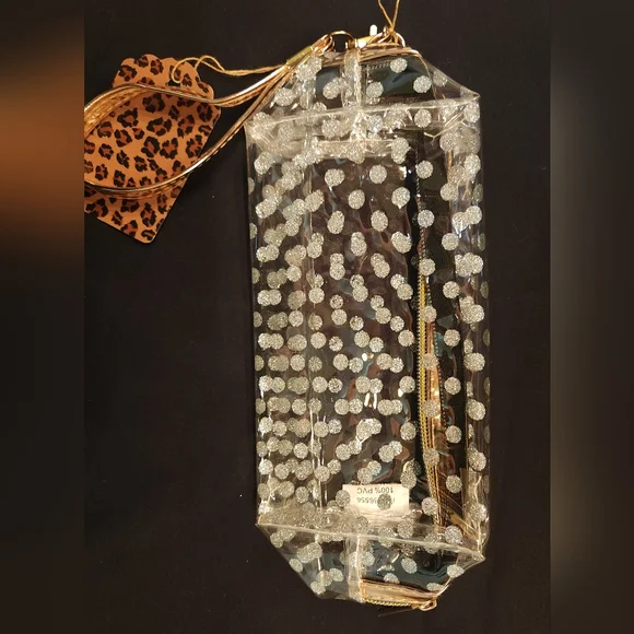 Clear/Silver Polka Dot Makeup Bag Set - Picture 3 of 11